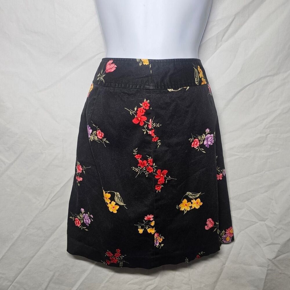 Vintage 90s black floral mini skirt